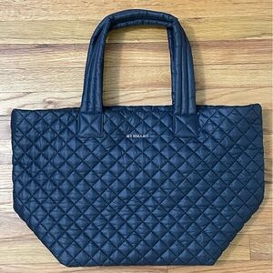 MZ Wallace Navy Blue Quilted Tote Bag